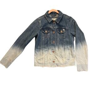 NWOT abercombie kids Ombré Denim Button Up Jacket Size 13/14